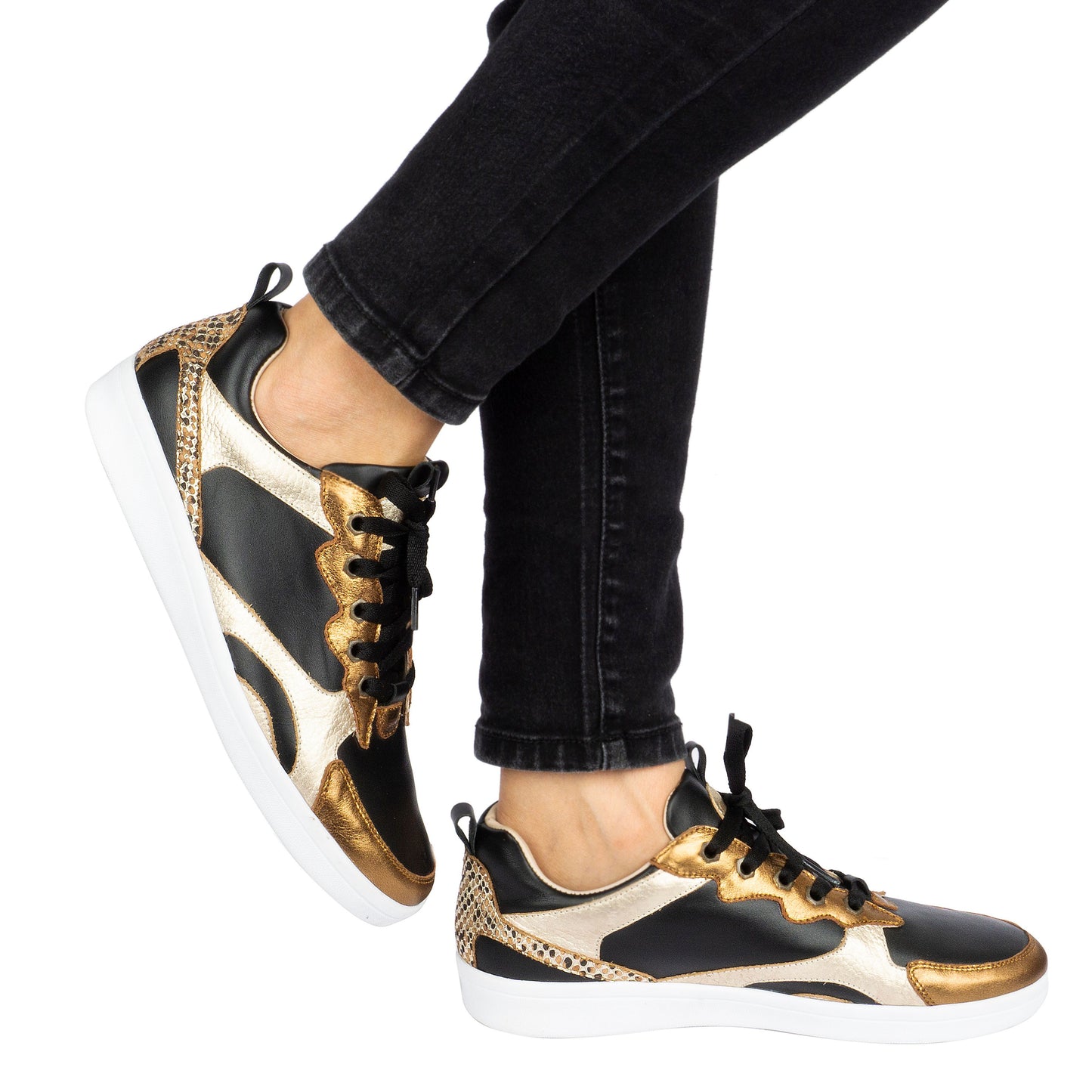 JZ403 ZAPATILLA NEGRA BRONCE (IT-04043)