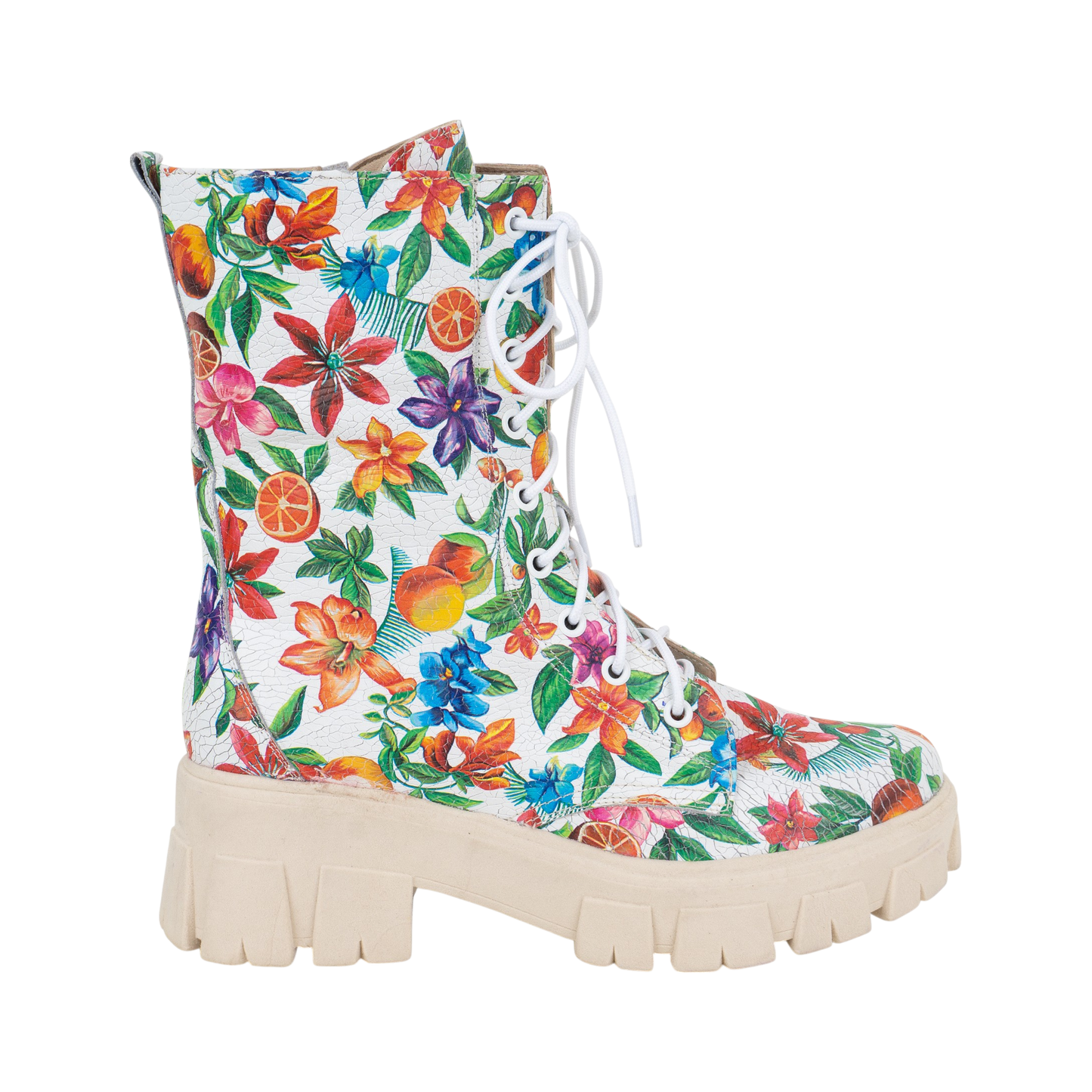 J685 BOTIN  BLANCO CON FLORES (IT-04776)