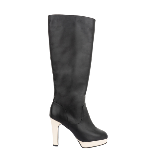 Botas Cuero Negro/Marfil (IT-03956)