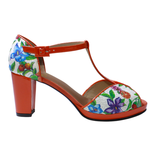 J1430 SANDALIA FLORES NARANJA (IT-06316)